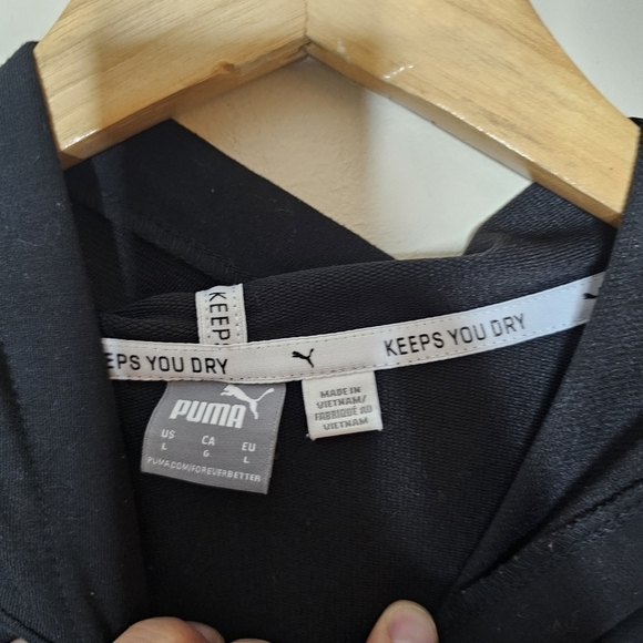 Puma Graphic Cropped Black Hoodie Size Large - Picture 4 of 5